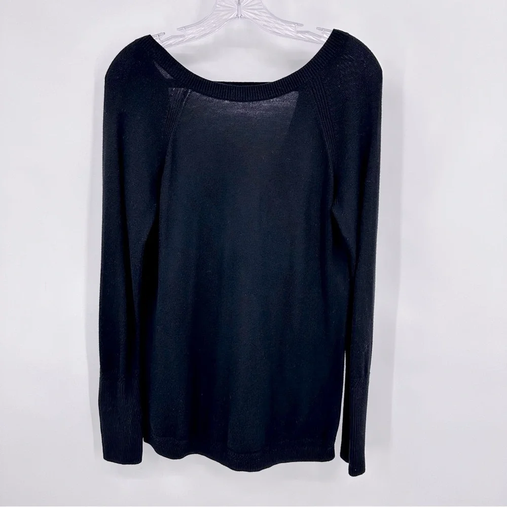 Lululemon Unity Drop Back Touch of Cashmere Sweater Black Size 8
